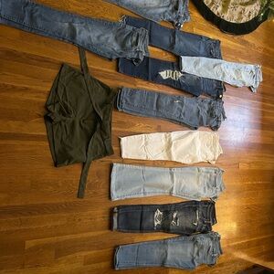 American Eagle Outfitters Women's Jeans - Blue, Black, White, Light Blue